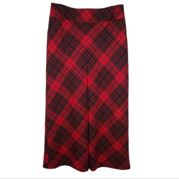 Talbots extra long red plaid skirt size 4 - Picture 1 of 5